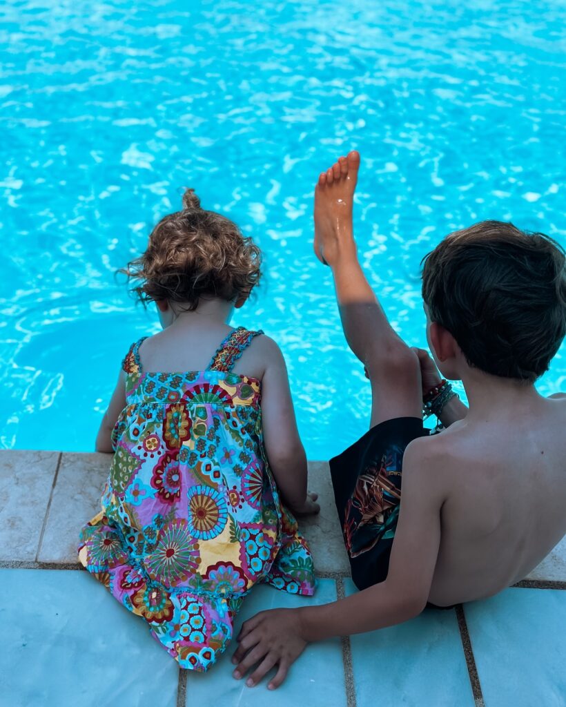 Photo by Athina on July 20 2024. May be an image of 2 people child people swimming and pool. 1