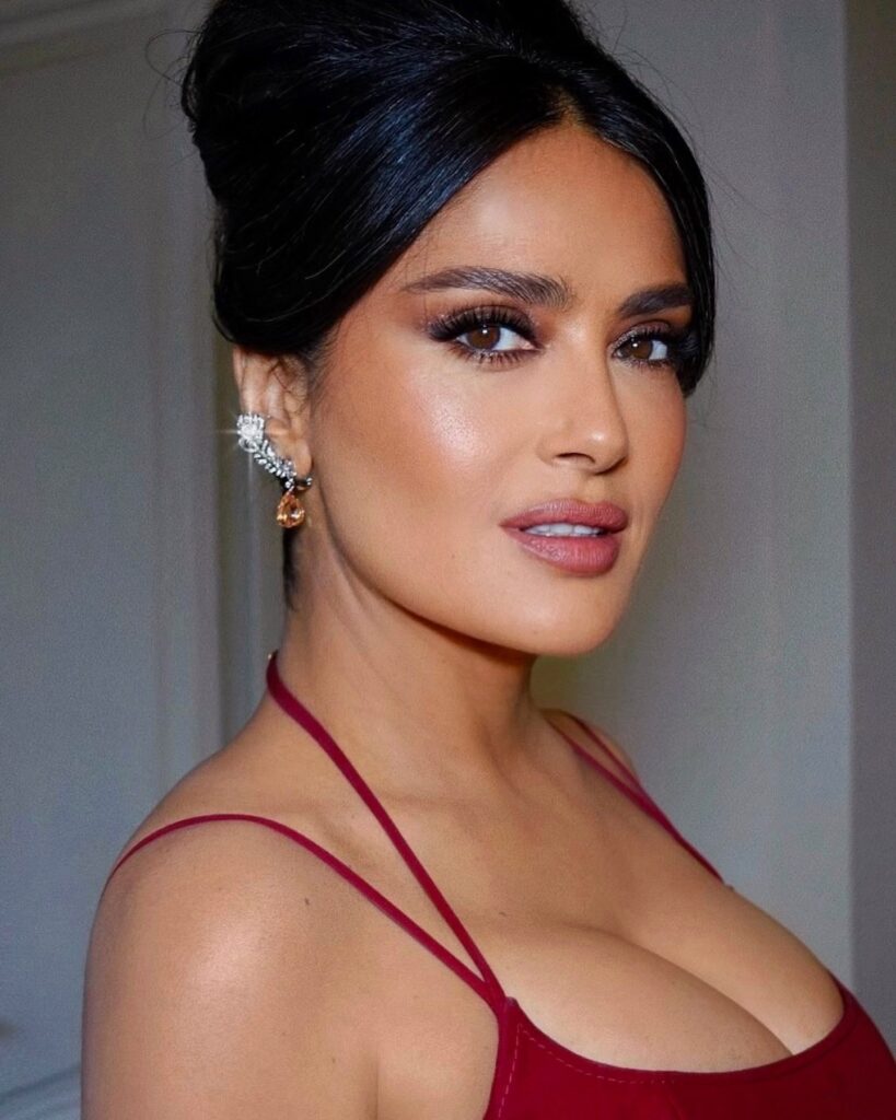 Photo by Salma Hayek Pinault on June 18 2024. May be an image of 1 person and makeup