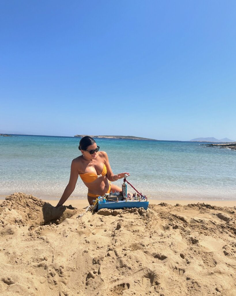 Photo by stam tsimtsili on July 11 2024. May be an image of 1 person towel ocean beach and coast